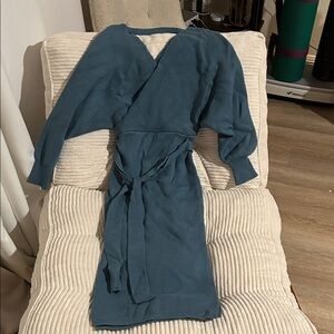 Fashion Nova Blue Wrap Dress